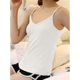 thumbnail image 5 of Women'S Cotton Tops: Spaghetti Strap, Knitted Tanks, Casual Slim Fit Sleeveless Camisole White L, 5 of 8
