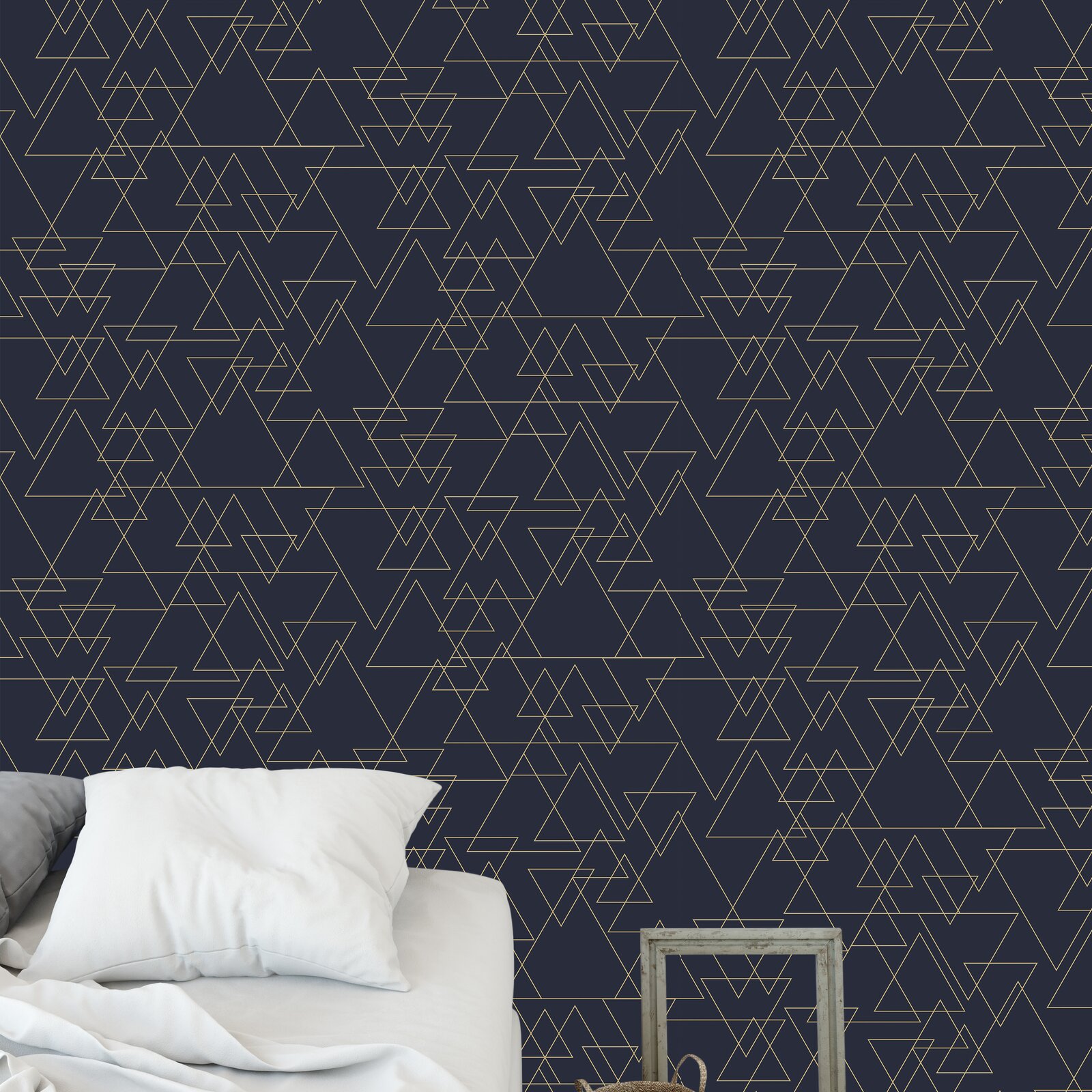 Bozrah Intersecting Triangles Peel and Stick Wallpaper Panel, Removal