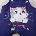 thumbnail image 4 of ZEHJUHAN Baby Girls' Cute Set Solid Color Long Sleeve Tee Cartoon Print Denim Overalls Romper Fall/Winter Casual Wear Blue，6-9M, 4 of 11