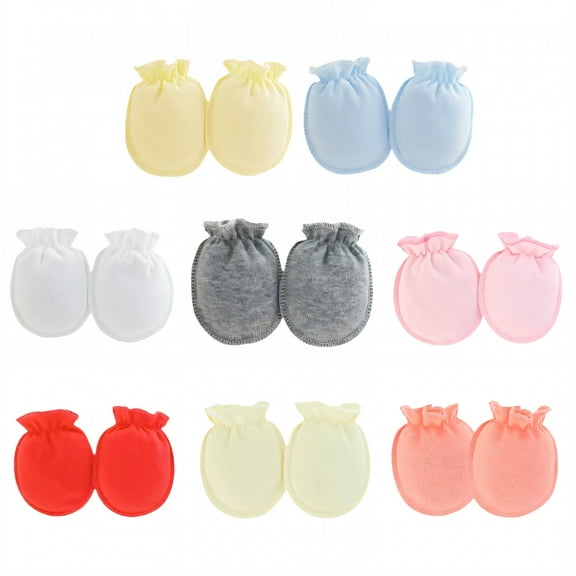 TELOLY 8 Pairs Baby Mittens,Cotton Baby Mittens Newborn,No Scratch Baby Mittens 0-6 Months,Style1
