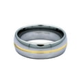 thumbnail image 2 of Metals Jewelry 8mm Gold Plated Center Groove Ring Tungsten Carbide High Polished Band Size 9.5, 2 of 5