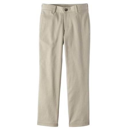 Wonder Nation School Uniform Super Soft Stretch Twill Flat Front Pants (Little Boys & Big (Best Flat Front Khakis)