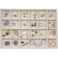 thumbnail image 1 of HAHDAXIA Velvet Jewelry Organizer Box Stackable 24 Grid Jewelry Drawer Organizer Removable Jewelry Organizer Tray for Necklace Earrings Ring Bracelet (Beige 24 Grid, 1 of 7