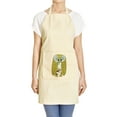 thumbnail image 1 of Owl 4 Printed Khaki Kitchen Apron 27 x 32.5 Inch with Pocket APR, 1 of 1