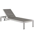 thumbnail image 3 of Modway Shore Outdoor Patio Aluminum Chaise with Cushions in Silver Orange, 3 of 4