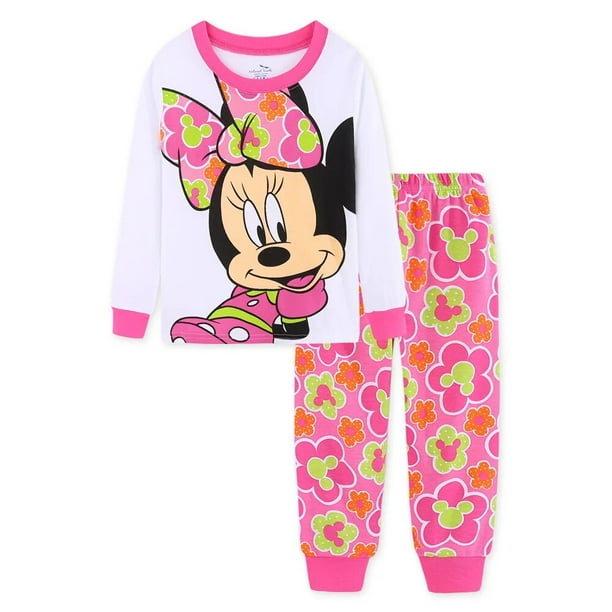 Conjuntos de ropa de dormir para niños, Pijamas de Navidad para niños, Pijamas de algodón para niñas, pijama de Minnie, primavera y otoño