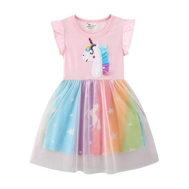 Robes de Fête pour Filles 3-8 Ans Unicorn