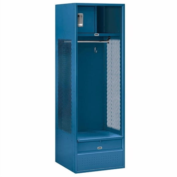 24" Wide Open Access Metal Locker - 6 Feet High - 24 Inches Deep - Blue - Assembled