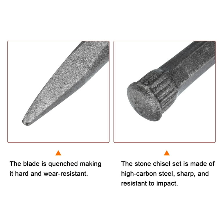 RHBLME 4PCS Masonry Chisel Set, 12 Inch Heavy Duty - 2 Flat