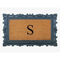 A1HC Natural Rubber & Coir 24x36 Monogrammed Doormat For Front Door, Anti-Shed Treated Durable Doormat for Outdoor Entrance, Heavy Duty, Low Profile, Easy to Clean, Long Lasting Front Porch Entry Rug