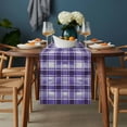 thumbnail image 2 of Purple Plaid Table Runner - 60 Inch Long, Kitchen Dining Table Runner Dresser Scarves, Modern Art Checkered Farmhouse Farmhouse Decor for Coffee Tables Wedding Party Banquet, 2 of 8