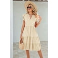 thumbnail image 2 of Womens Summer Dress Ruffle Sleeve V Neck Midi Dresses  XXL, 2 of 4