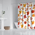 thumbnail image 4 of Autumn Leaves Harvest Thanksgiving Shower Curtain for Bathroom with Hooks and Weighted Hem, Polyester Fall Pumpkins Maple Waterproof Bath Curtains Hotel Style - Machine Washable,72x72in, 4 of 5