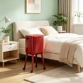 thumbnail image 4 of HOARBOEG Modern High Leg Kitchen Trash Can with Wheels - Tall Movable Garbage Bin with Sealed Lid, Large Capacity Step On Design for No Bend Over Convenience, Red Household Waste Basket, 4 of 6