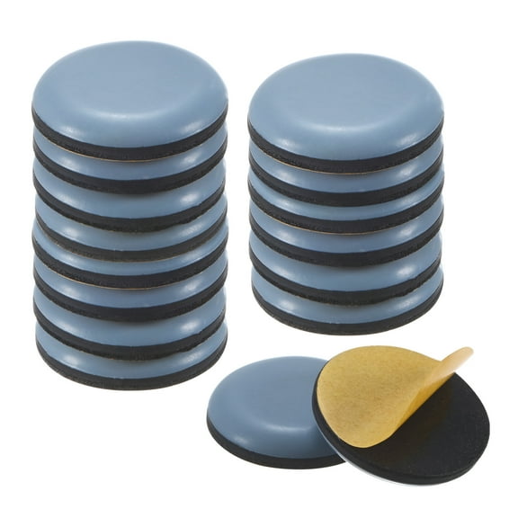 Uxcell 16 Pack Furniture Sliders 1.2" Diameter Polytetrafluoroethylene Pad Self-Adhesive Mover Glides Grey