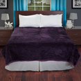 thumbnail image 2 of Bedford Home Solid Soft Heavy Thick Plush Mink Blanket 8 Pound - Purple, King, (164312YFE), 2 of 4