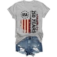 thumbnail image 4 of haizhen 4th of July Outfits for Women 250 Years Patriotic Shirts for Women 250th Anniversary USA Flag Shirt Womens Fourth of July Tshirts July 4th Going Out Tops Grey, XL, 4 of 5