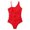 Red, variant on AOOCHASLIY 2022 Popular Women Sexy With Chest Pad Without Underwire Patchwork Strap Shoulder Splicing Yarn Mesh Bikini One-piece Swimsuit