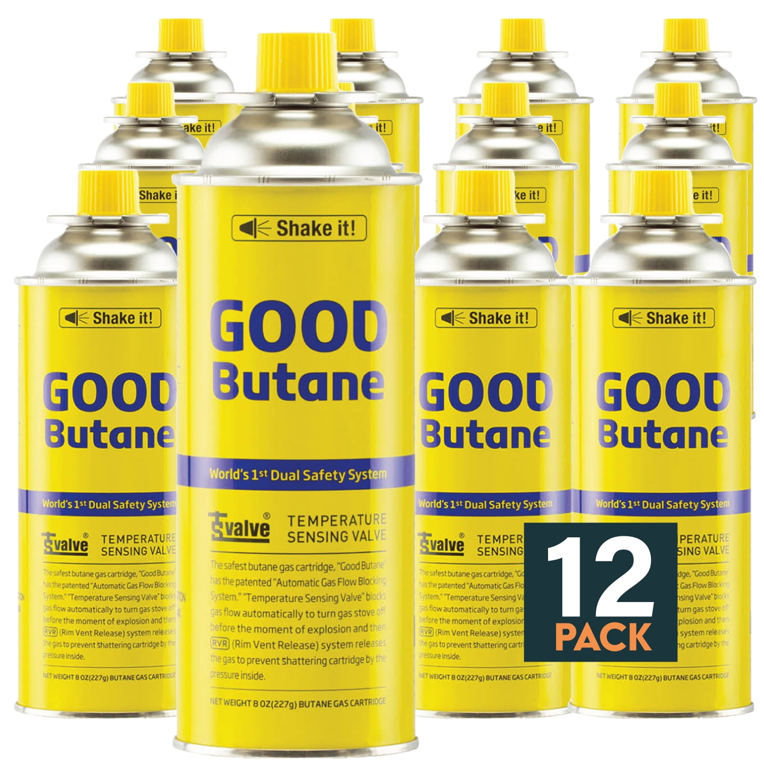 CookKing 8oz Butane Fuel Canisters Cylinders for Portable Gas Stove