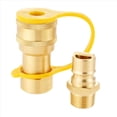 thumbnail image 2 of 2X 1/2 Inch Solid Brass Gas Propane Quick Connect Disconnect Fitting Connector Adapter,2 Set * Gas Quick Connect Kit,gold, 2 of 7