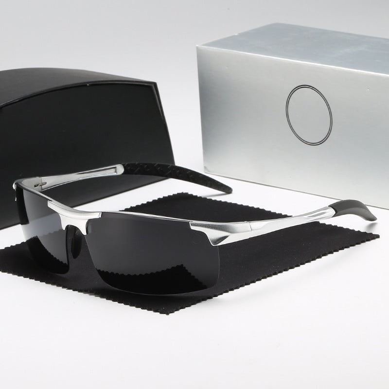Mens Minimalist Aluminum Magnesium Polarized Sunglasses for Men, Driving, Fishing, Travel, Outdoor Sports and Parties