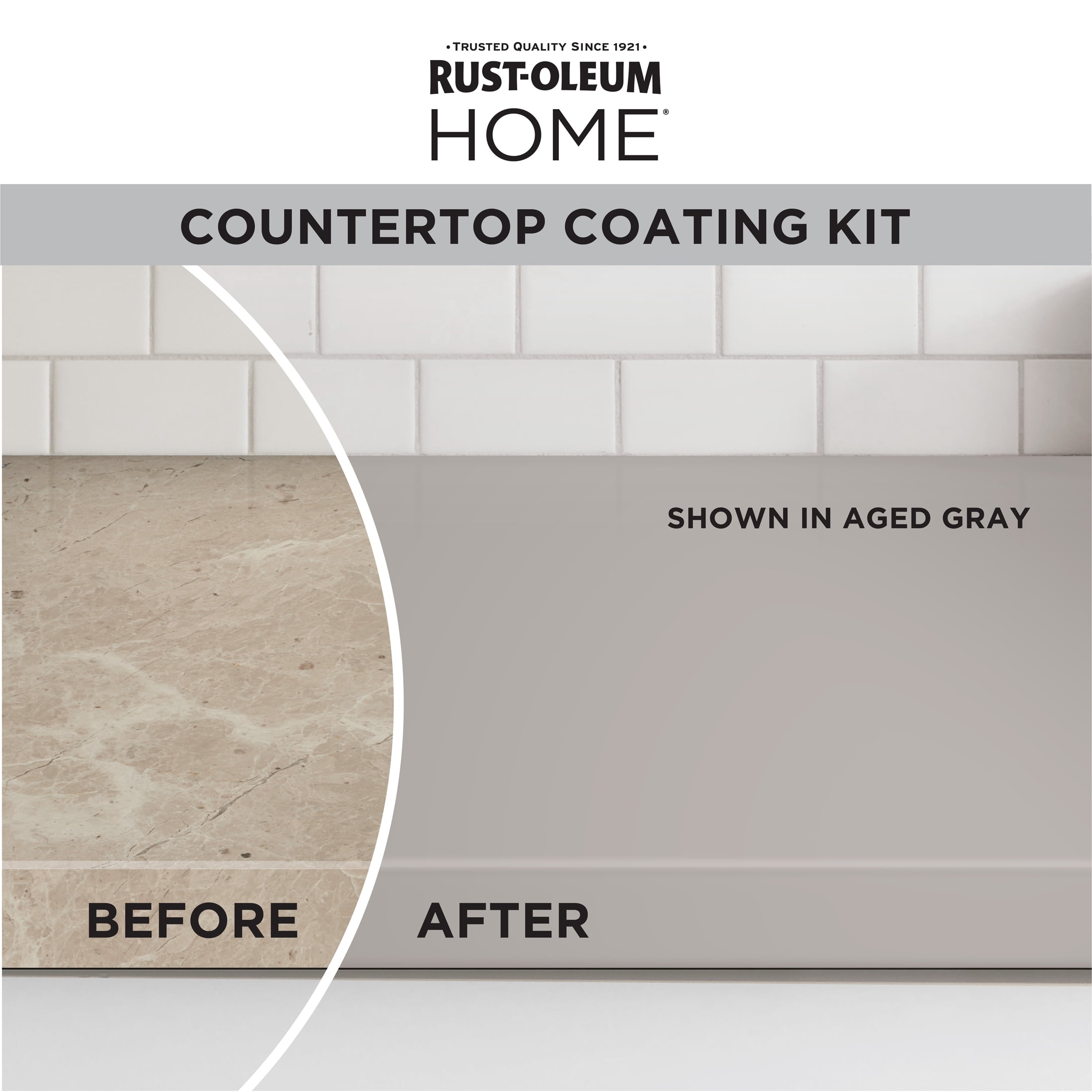 Aged Gray, Rust-Oleum HOME Countertop Satin Coating Kit-38496201T, Quart