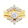 thumbnail image 4 of AFFY 1.48CT Round White Cubic Zirconia Chevron Enhancer Guard Ring for Women 14K Yellow Gold-6.5, 4 of 5