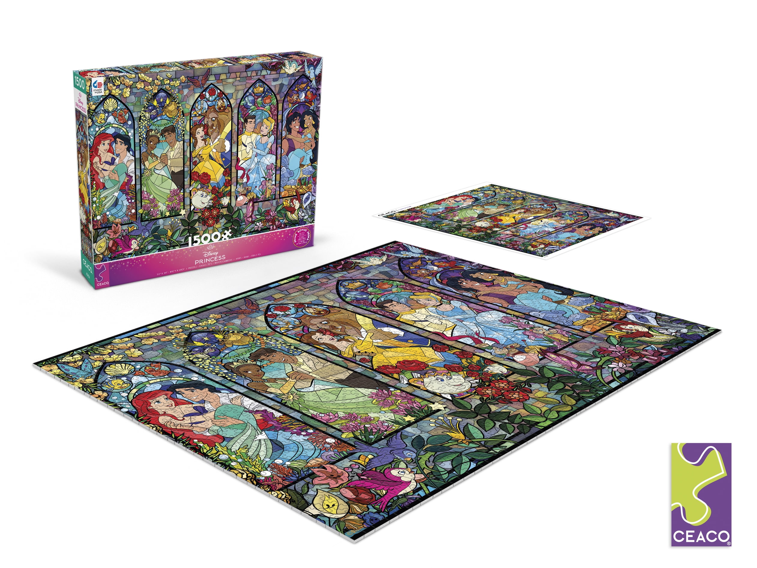 Ceaco Disney Princess Castle Royal Windows 1500-Piece Interlocking Jigsaw Puzzle