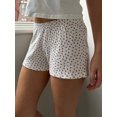 thumbnail image 6 of FEORJGP Women Summer Lounge Shorts Ladies Pajama Shorts Elastic Waist Floral/Heart Print Sleepwear Soft Cute Nightwear, 6 of 7