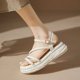 thumbnail image 2 of 2023, sandalias de verano para mujer, zapatos con perspectiva de plataforma para mujer, nuevas sandalias romanas de tacón medio a la moda, cómodas sandalias informales 36 Gao Jinjia LED, 2 of 2
