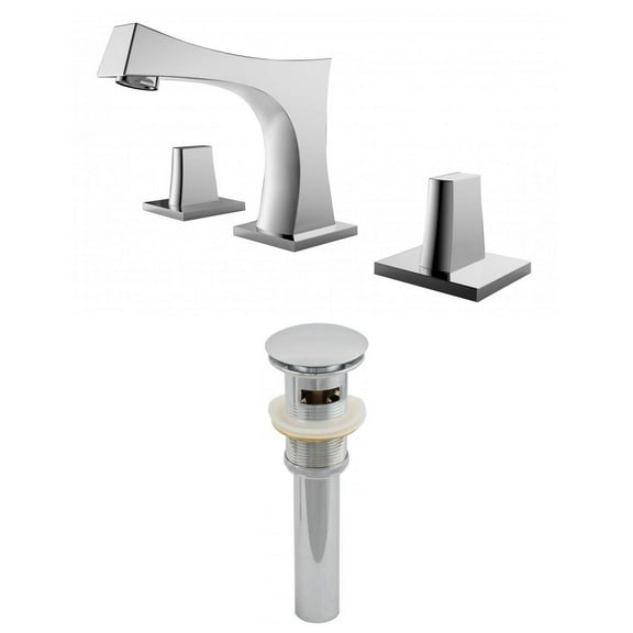 American Imaginations 10.5-in. W Bathroom Faucet Set Chrome AI-1993