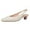 Beige, variant on Women Classic Square Closed Toe Elastic Strap Slingback Pumps Chunky Block Low Heel Party Dressy Office Shoes Size 8.5 Yellow