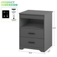 thumbnail image 6 of FREDEES Bedside Table with Charging Station, 3 Colors Smart Human Sensor Nightstand with Drawers&Gun Safe,Brightness Adjustable Modern All in one Nightstand for Bedroom/Living Room Furniture Grey, 6 of 6