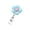 Blue, variant on Clip On ID Card Holder with Clear Card Sleeve Cute 3D Flower Student Name Tag Accessory Heavy Duty Badge Reel for Nurse Teacher Student Office Hospital School