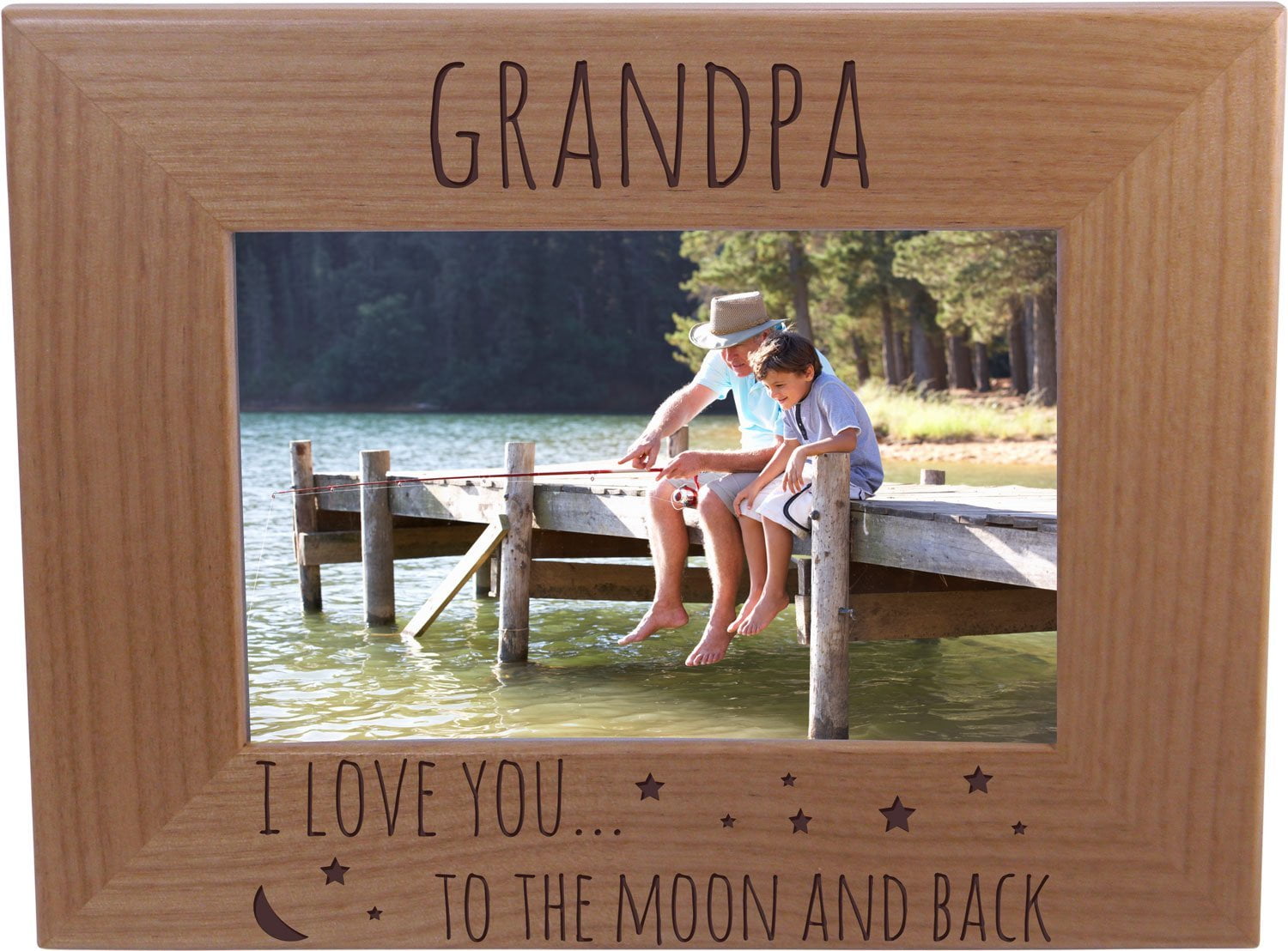 Frame for Grandpa Cedar Crate Market Grandpa's Little Sweetheart Fits a 4x6 Vertical Portrait Dad Father's Day Engraved Natural Wood Photo Frame 