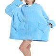 thumbnail image 3 of Adult Kids Winter Warm Wearable Blanket  Big Hooded Sweatshirt Homewear With Front Pocket Oversized, 3 of 6