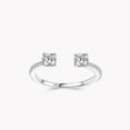 thumbnail image 3 of S925 Sterling Silver Ring for Women with White Gold Finish Simple Geometric Quadrilateral Design Silver Band Ring Gift for Her Everyday Jewelry, 3 of 6