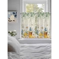 thumbnail image 3 of Daisy Spring Floral 2 Panel Kitchen Curtains for Windows, Farmhouse Botanical Green Leaves Bathroom Privacy Curtain, Home Décor Window Treatment for Bedroom/Living Room 55"x45", 3 of 6