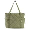 thumbnail image 1 of Bolsa BAGSMART Puffer para mujer, 24 litros, verde con cremallera, 1 of 7