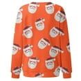 thumbnail image 5 of Bdfzl Mode Automne 2023 Noël Pull Col Rond Imprimé Manches Longues Blouse Confortable Chandail en Molleton Orange m, 5 of 5