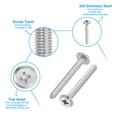 thumbnail image 3 of Uxcell Round Head Phillips Screws, 40 Pack M3-0.5 x 25mm 304 Stainless Steel 18-8 Full Thread, 3 of 7