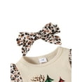thumbnail image 5 of Autumn Christmas Infant Baby Girls Boys Leopard Print Clothes Set 3M 6M 9M 12M 18M Long Flared Sleeve Jumpsuit+ Headband Xmas Suit, 5 of 10