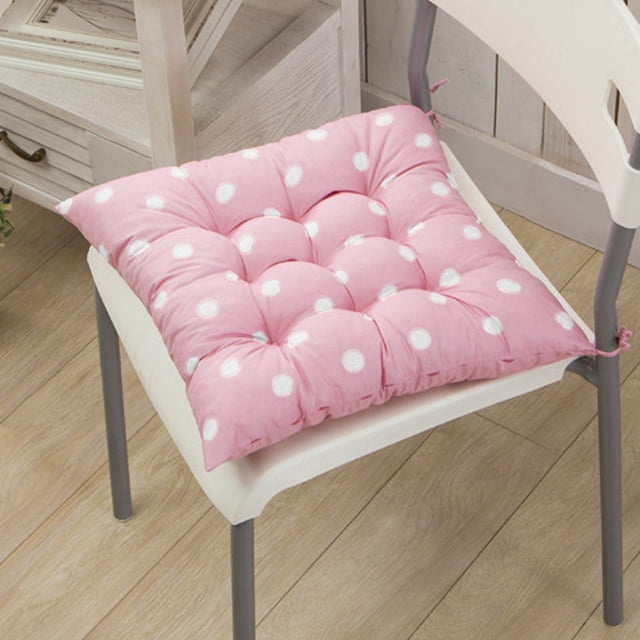 Cojín de silla de polka, asiento de jardín, oficina y hogar, almohadilla suave de 40x40 cm, puntos de polka, rosa