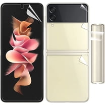 Galaxy Z Flip 3 Screen Protector, (1SET 5PCS) Full Covered Outer Inner Screen Flexible Film Back Cover TPU Soft Screen Protector for Samsung Galaxy Z Flip 3 5G, HD Bubble Free, Anti Scratch