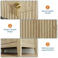 thumbnail image 3 of Commode Cannelée de 54 Pouces de Large à 7 Tiroirs avec Poignées Dorées, Armoire de Rangement Moderne en MDF pour Chambre, Salon, Entrée, Meuble Multimédia Polyvalent, Meuble Télé, Organisateur, 3 of 6