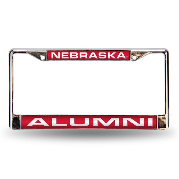Nebraska-Cornhusker's Chrome Metal ALUMNI License Plate Frame Holder