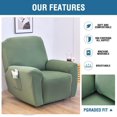 thumbnail image 3 of Recliner Slipcovers -Pieces Lazyboy Recliner Covers Recliner Couch Covers Recliner Chair Cover Non Slip Reclining Slipcovers with Storage Pockets Furniture Protector for Living Room, 3 of 8