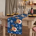 thumbnail image 2 of Christmas Navy Table Runner, Xmas Cute Elk Winter Leaves Cartoon Snowflake Washable Cotton Linen Table Runners 60 Inches Long, Dresser Scarf Runner for Coffee/TV Stands/Kitchen/Cabinets 13''x60'', 2 of 9