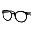 thumbnail image 2 of Oversized Round Thick Horn Rim Clear Lens Fashion Eye Glasses Black, 2 of 4