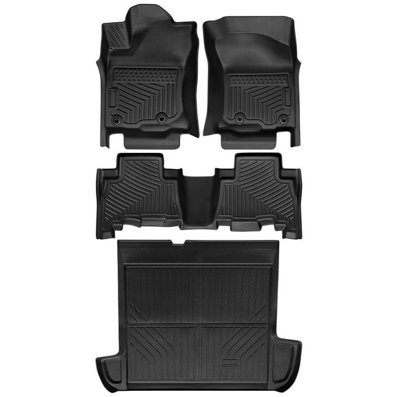Floor Liners Mats & Rear Cargo Liners Compatible for 2013-2023 Toyota 4Runner Heavy Duty All-Weather Floor Mats Rubber TPE Floor Liner Black